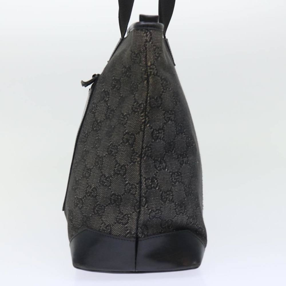 GUCCI GG Canvas Tote Bag Canvas Leather Black Auth 53674 - Picture 4 of 16